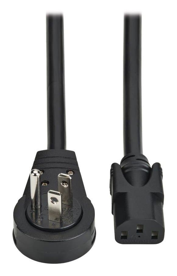 Eaton Computer Power Cable 5-15P C13 Rotating Right-Angle Plug 15A 6ft