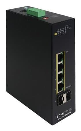 Eaton 4-Port Unmanaged Ind Gbe Switch 10/100/1000 Mbps 4XPOE+ 30W 2XSFP