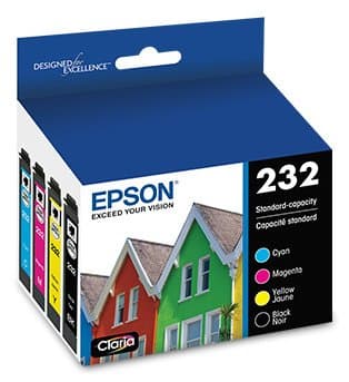 Epson T232120-BCS Ink Cartridge Combo Pack, CMYK, 4-Piece Set