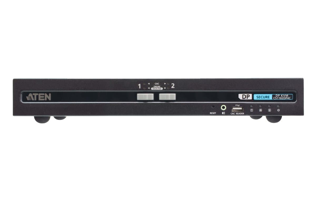 ATEN CS1182DP4C 2-Port DisplayPort Secure KVM Switch, 4K UHD, CAC Support, PSD PP v4.0