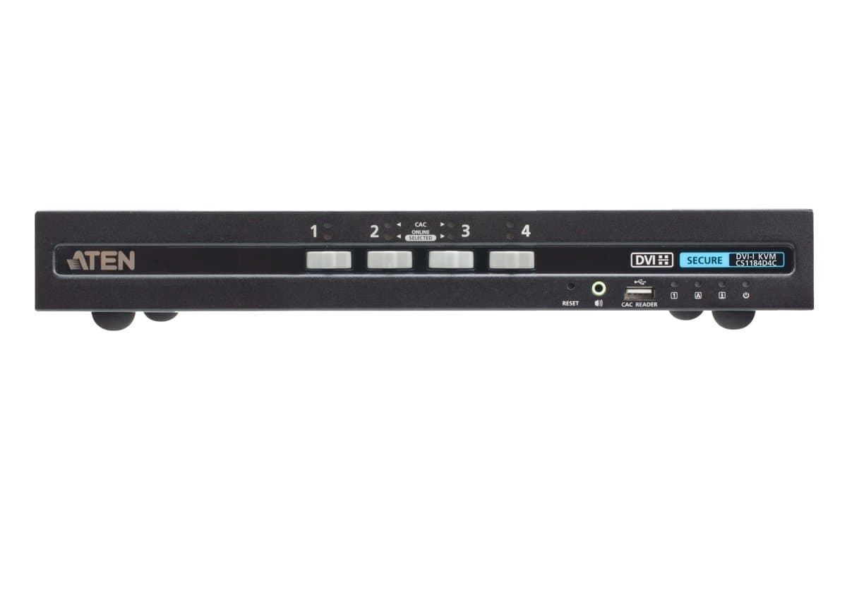ATEN CS1184D4C 4-Port Secure KVM, 4K UHD 3840×2160, DVI-I, PSD PP v4.0