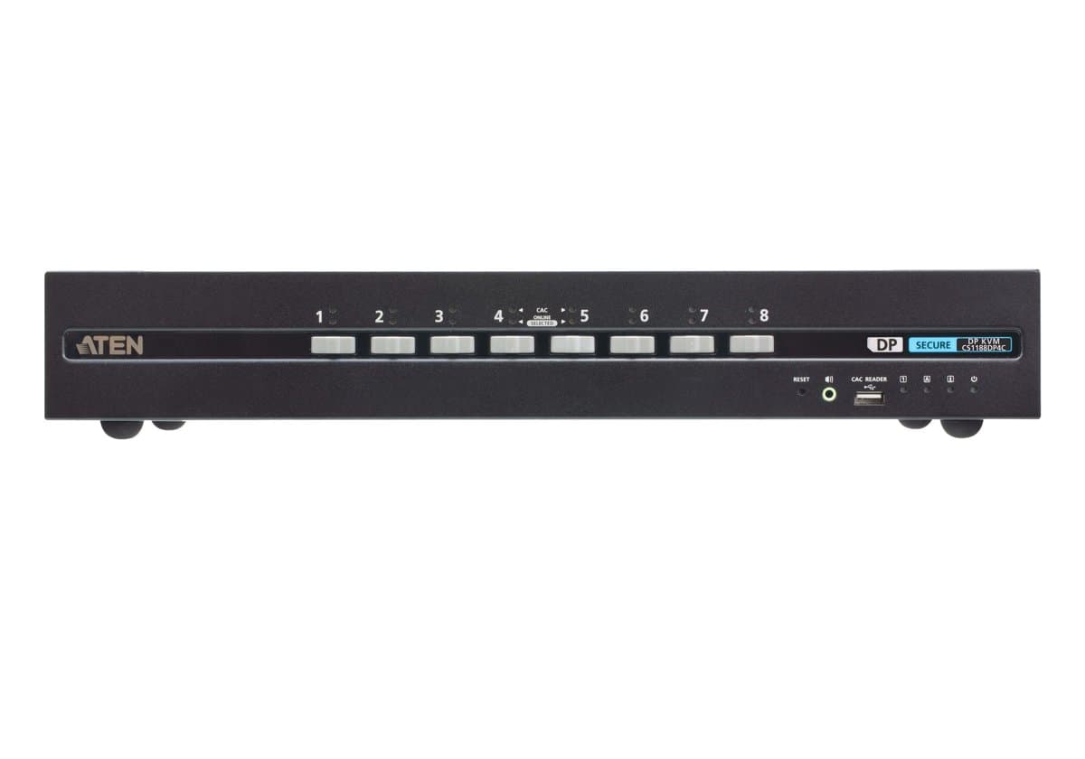 ATEN CS1188DP4C 8-Port USB DisplayPort Secure KVM, 4K 30Hz, CAC, PSD PP v4.0