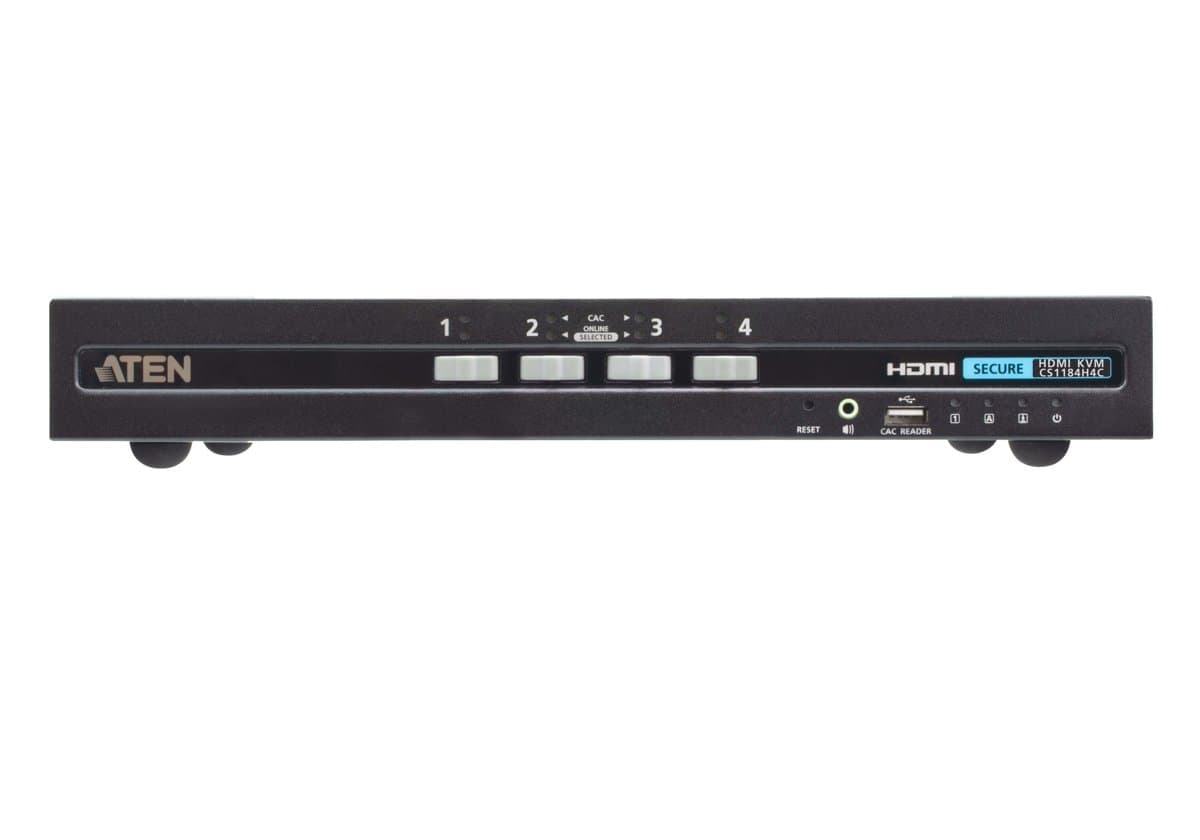 ATEN CS1184H4C 4-Port USB HDMI KVM Switch, 4K 60Hz, CAC Support, PSD PP v4.0