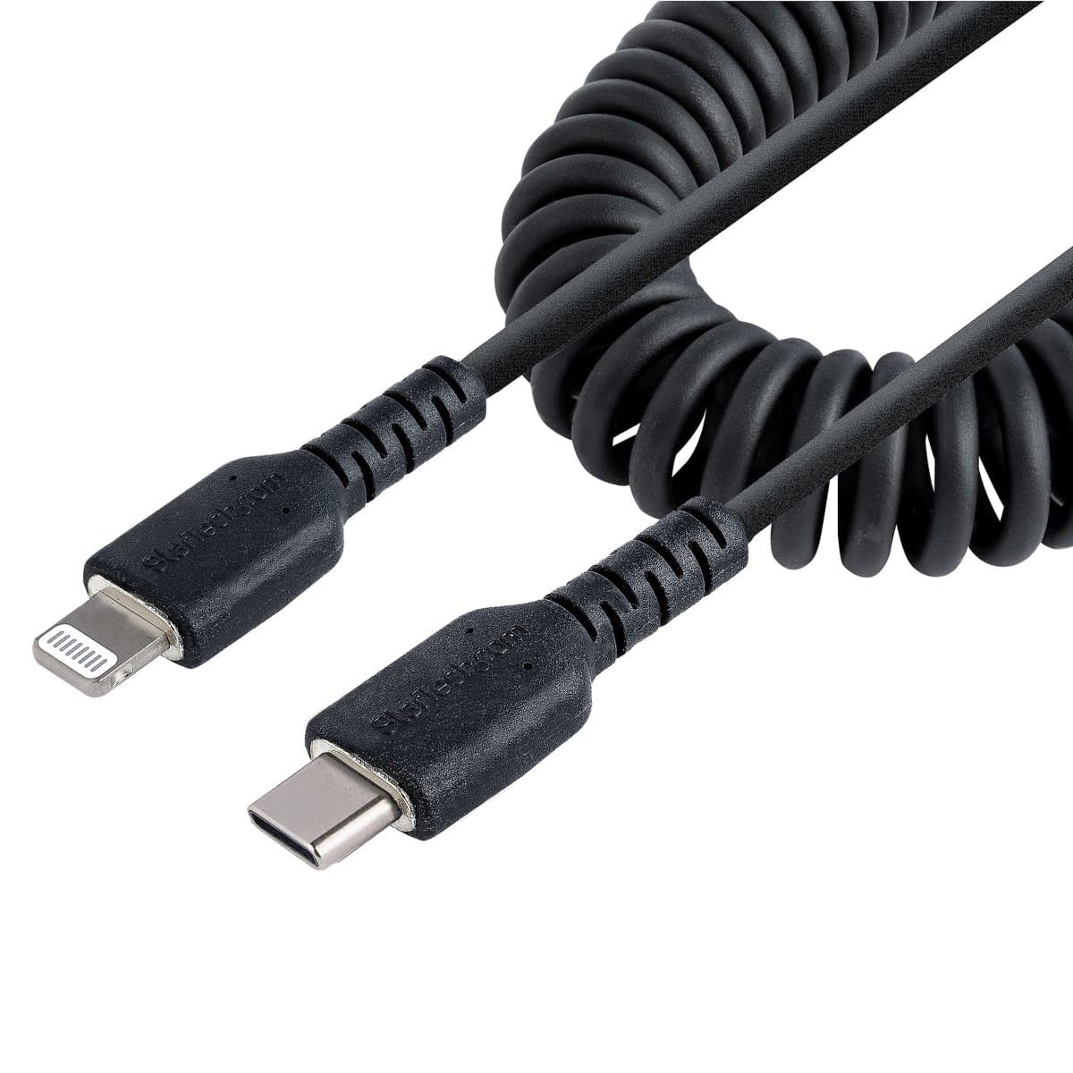 StarTech USB-C to Lightning Cable, 1m, MFi Certified, Aramid Fiber Reinforced, Coiled