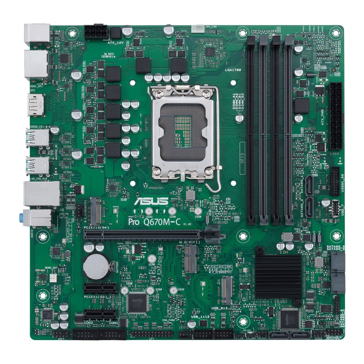 ASUS PRO Q670M-C-CSM Micro ATX, LGA1700 Socket, DDR5 Memory, RAID, Gigabit Ethernet