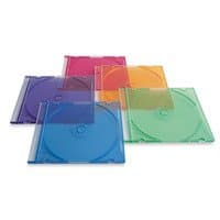 Verbatim Cd And Dvd Slim Jewel Cases 50-Pack Blue Green Gold Purple Pink