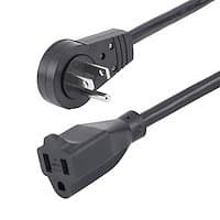 StarTech Power Extension Cord, 6 ft, 360° Rotating Flat Plug, 125V 13A