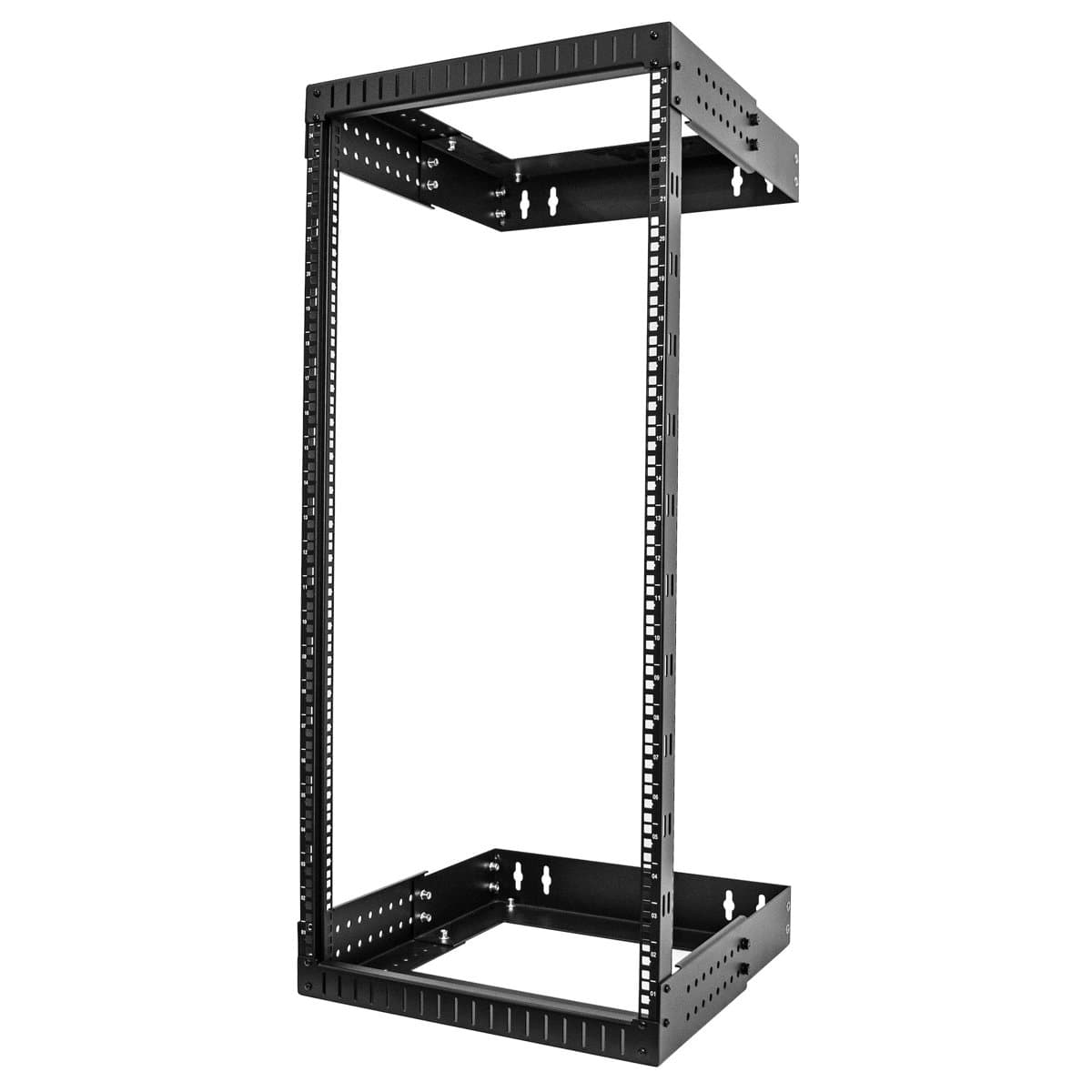 StarTech 24U 2-Post Open Frame Wall Mount Rack, 12–20" Adjustable Depth, 90 kg Capacity