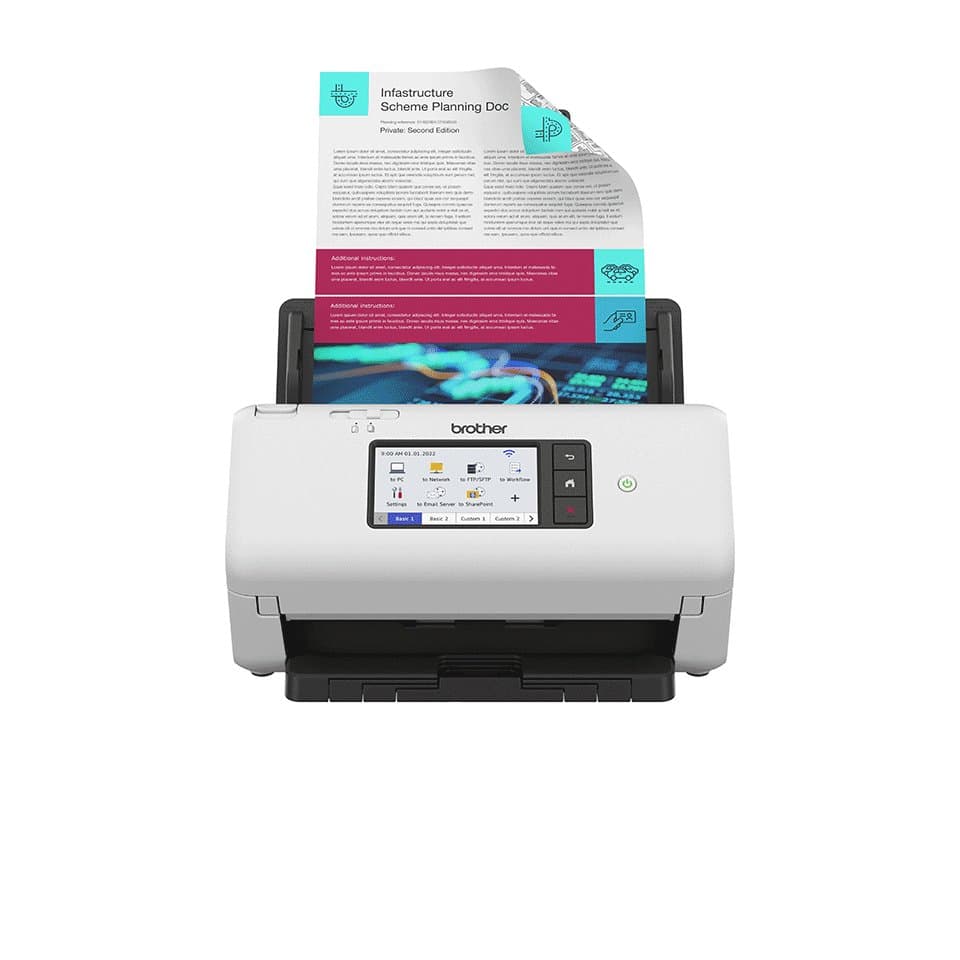 Brother ADS-4700W Professional Desktop Scanner, Wireless, 600×600 DPI, 80-Sheet Auto Feeder