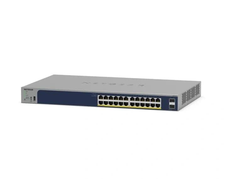 Netgear GS724TPv3 Managed Switch, 24× Gigabit Ethernet, PoE+, 52 Gbit/s