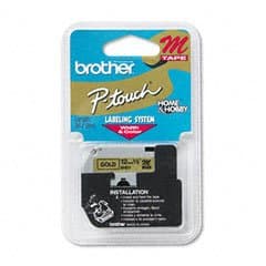 Brother M831, 1/2" Wide, Black on Gold, 26.2 ft, Non-Laminated
