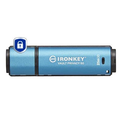 Kingston IronKey Vault Privacy 50, 256GB, USB 3.2 Gen 1, AES-256 Encrypted