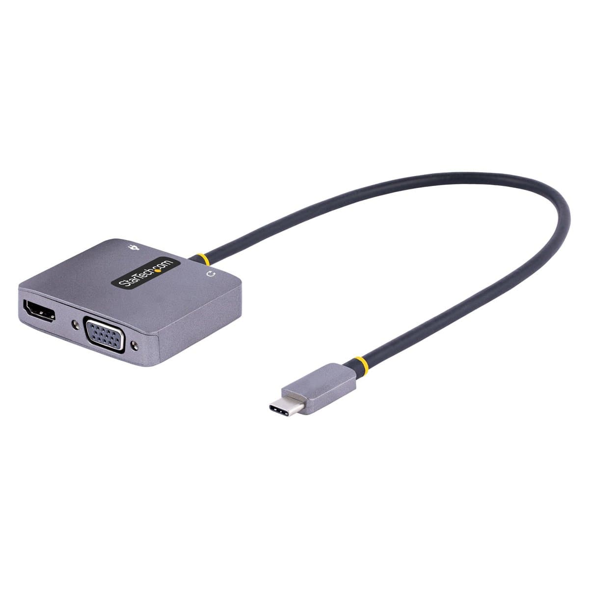 StarTech USB-C Multiport Adapter, 4K 60 Hz HDMI + VGA, 100 W PD, 3.5 mm Audio, Grey