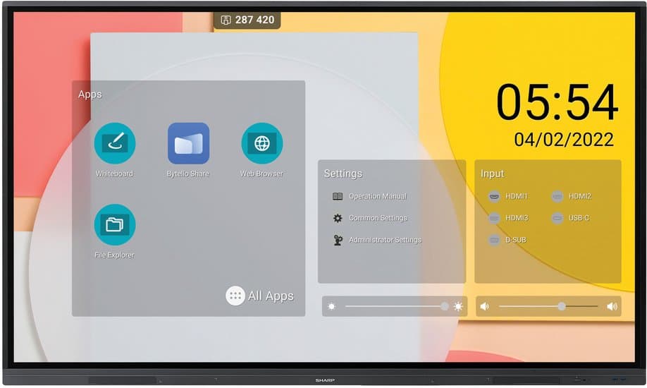 SHARP 65 4K Interactive Aquosboard Genuine 4K Reading Writing