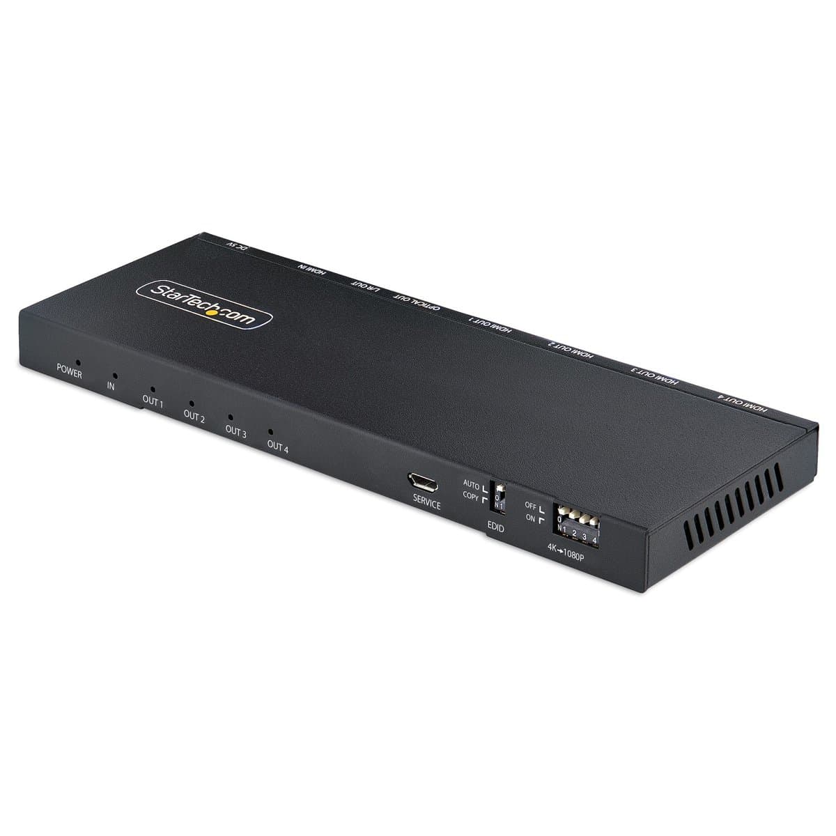 StarTech 4-Port HDMI Splitter, 4K 60Hz, HDMI 2.0b, Built-in Scaler