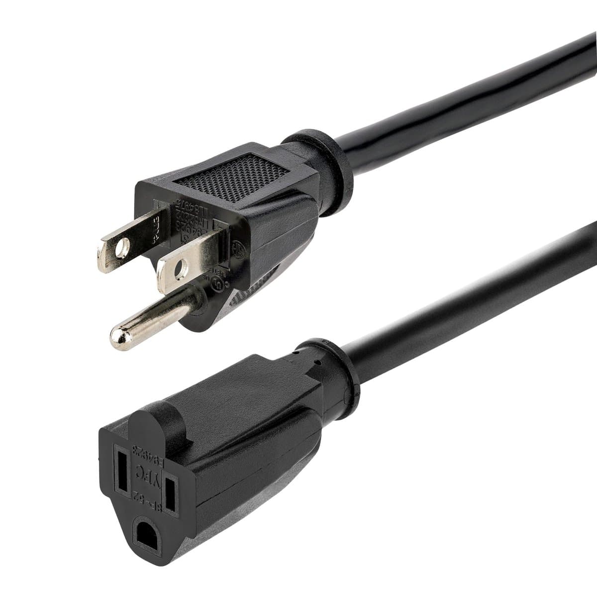 StarTech 15ft Power Extension Cord, NEMA 5-15R to NEMA 5-15P, 15A 125V, 14AWG