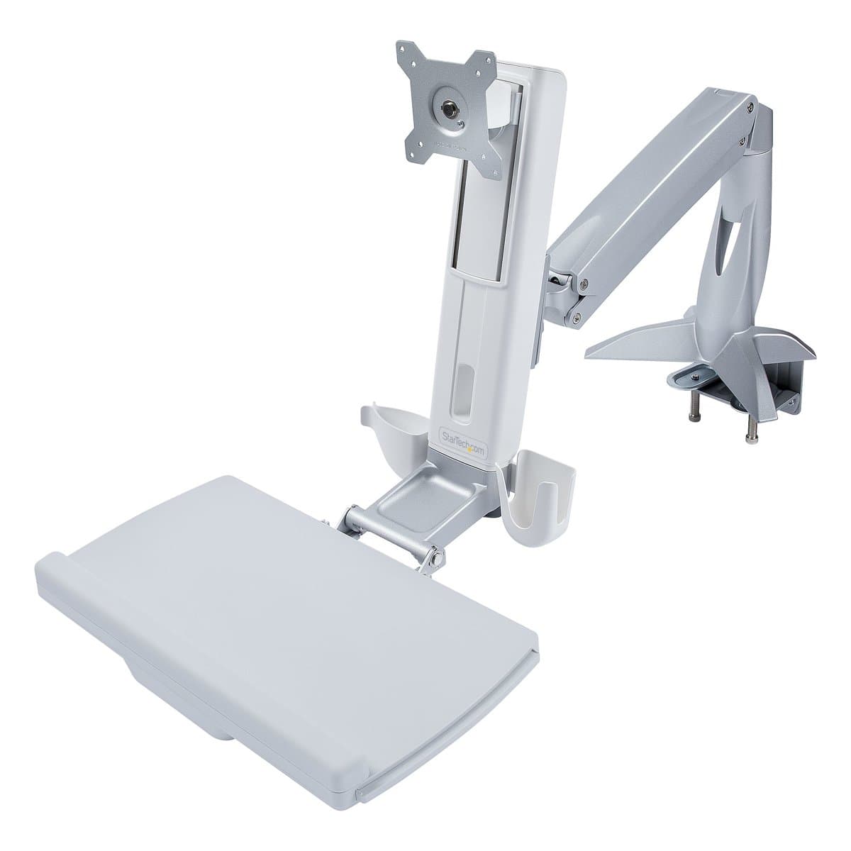 StarTech Sit-Stand Monitor Arm, 27 Inch VESA, 360° Rotation, Tilt -5 to 35°, Keyboard/Mouse Tray