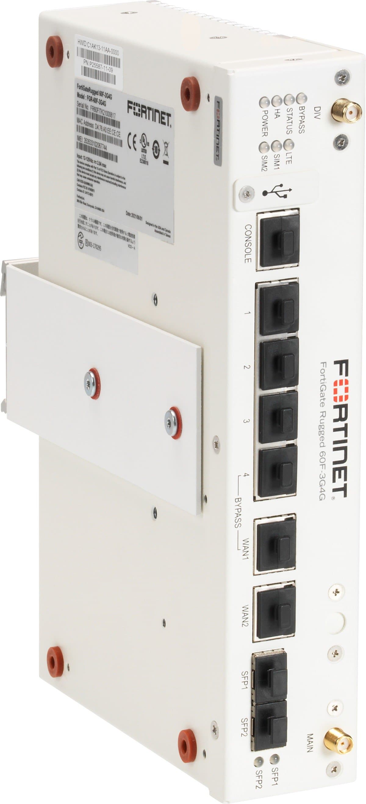 Rackmount.It RM-FR-W1 FortiGate Rugged 60F/60F-3G4G DIN-Mount Kit, L-Shaped, White