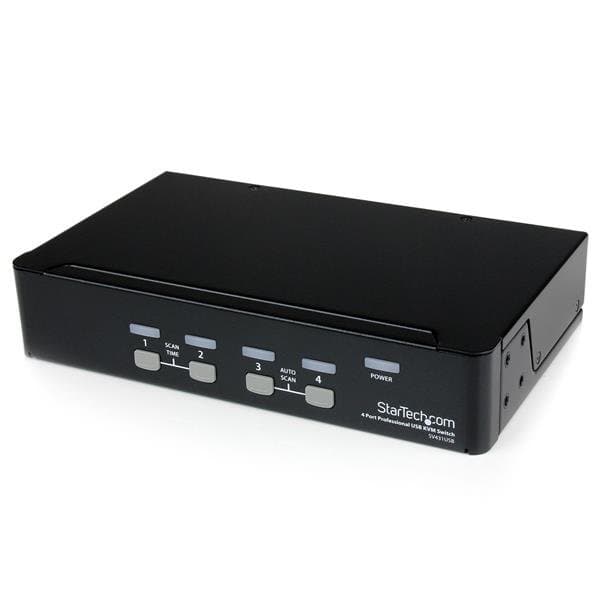 StarTech 4-Port Professional VGA USB KVM Switch with Hub, 1920×1440, 1U Rack, USB Hub