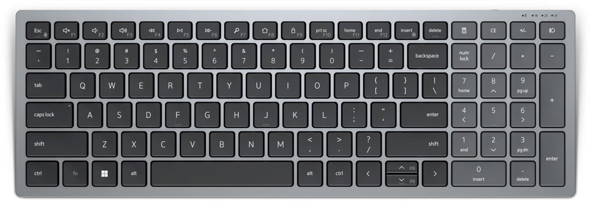 Dell KB740, Wireless Keyboard, RF + Bluetooth, Full-Size