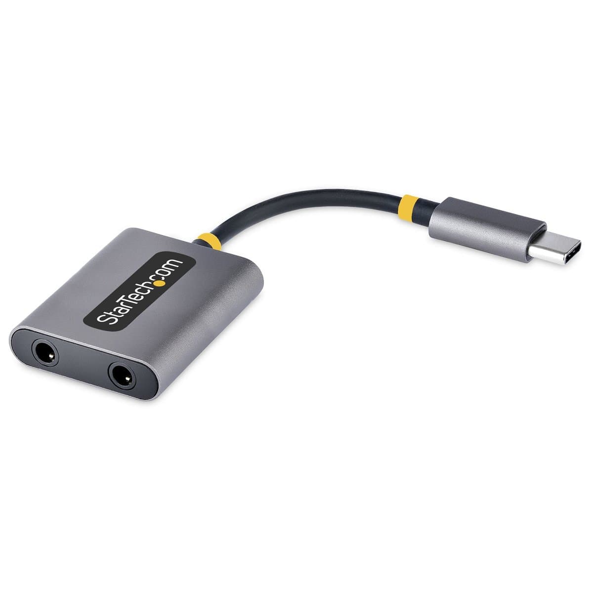 StarTech USB-C Headphone Splitter, 2× 3.5mm, 24-bit DAC, Grey