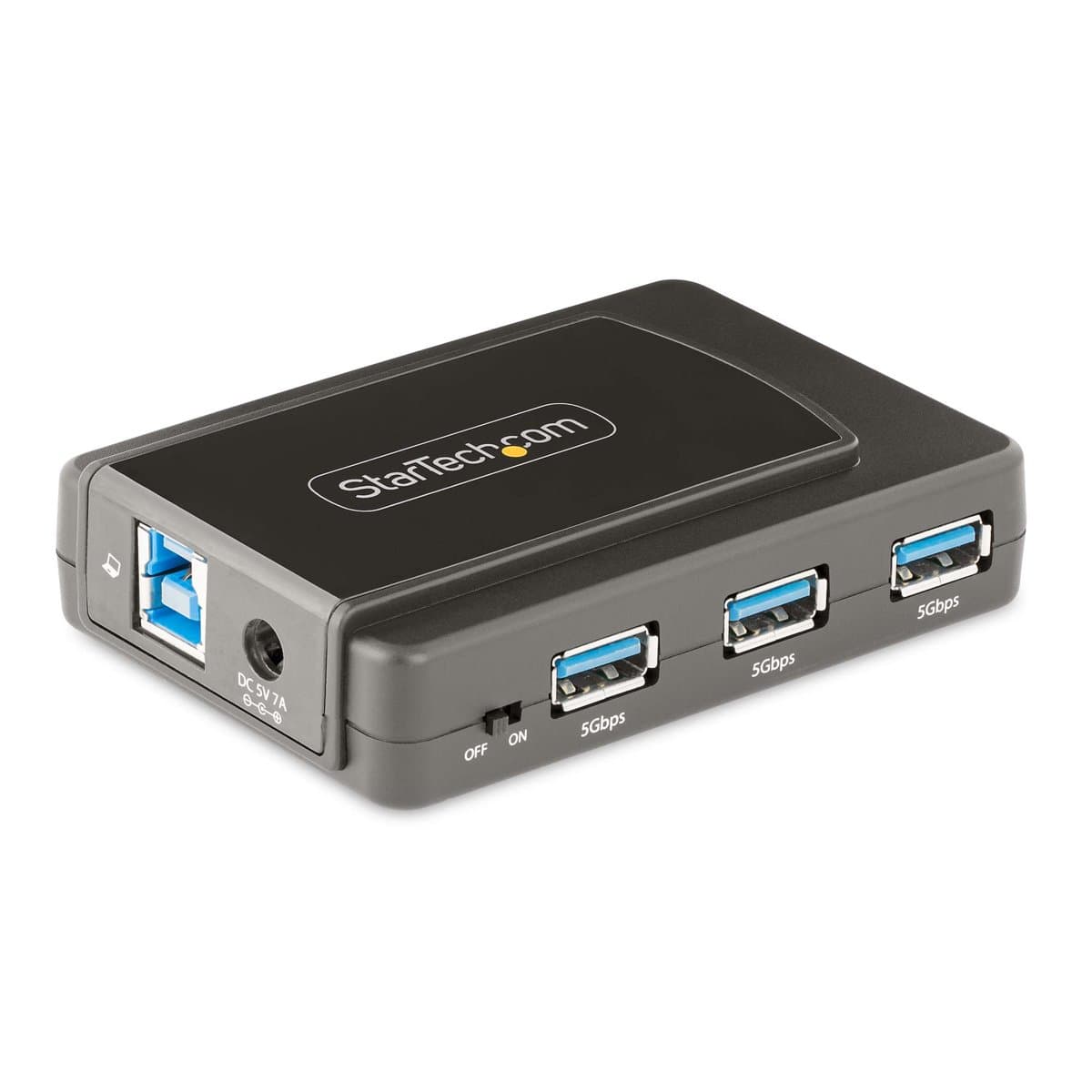 StarTech 7-Port USB 3.0 Hub, 5 Gbps, Self-Powered 35W, Black
