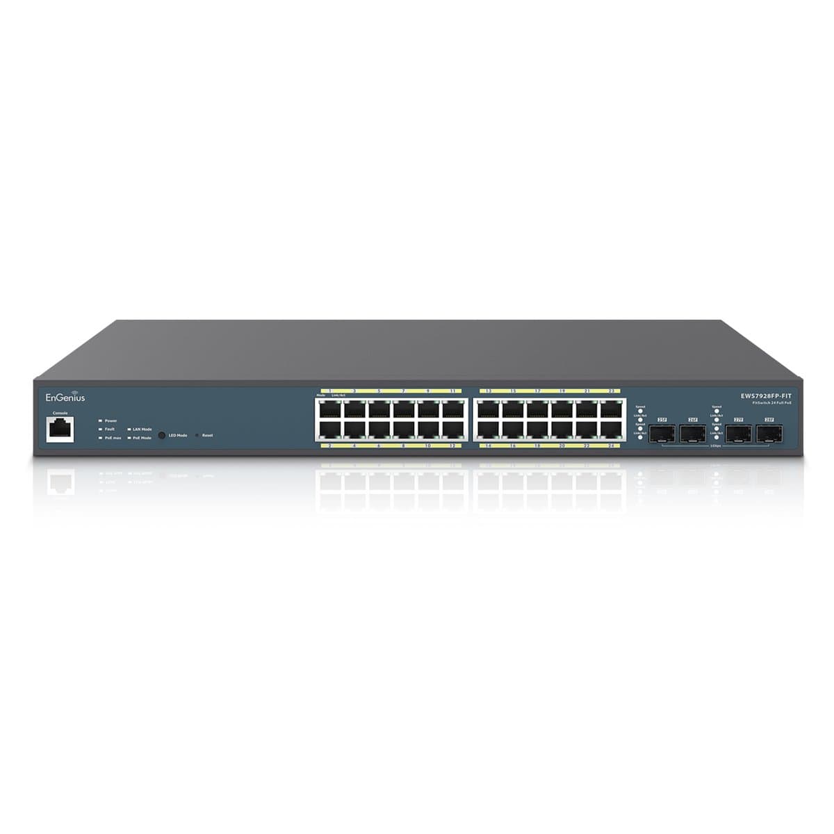 EnGenius EWS7928FP-FIT, 24-Port Gigabit PoE+, 410W, 4× SFP, Layer 2+