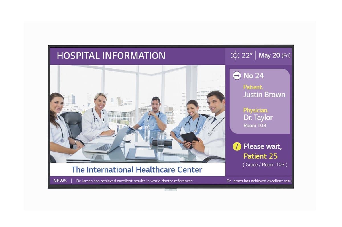 LG 43ML5K-B, 43" IPS Digital Signage, 3840×2160 4K UHD, 500 cd/m², WebOS