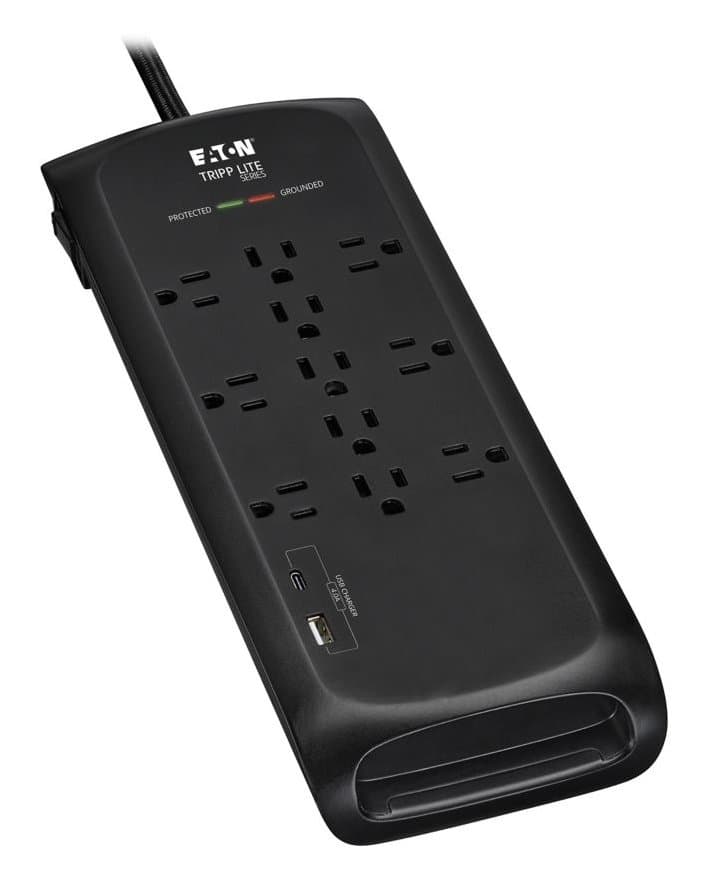 Eaton 11-Outlet Surge Protector, 4200J, 5-15R, 2 USB Ports, 8ft Cord