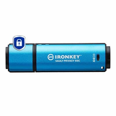 Kingston IronKey Vault Privacy 50C, 64GB, USB-C, AES-256 Encrypted