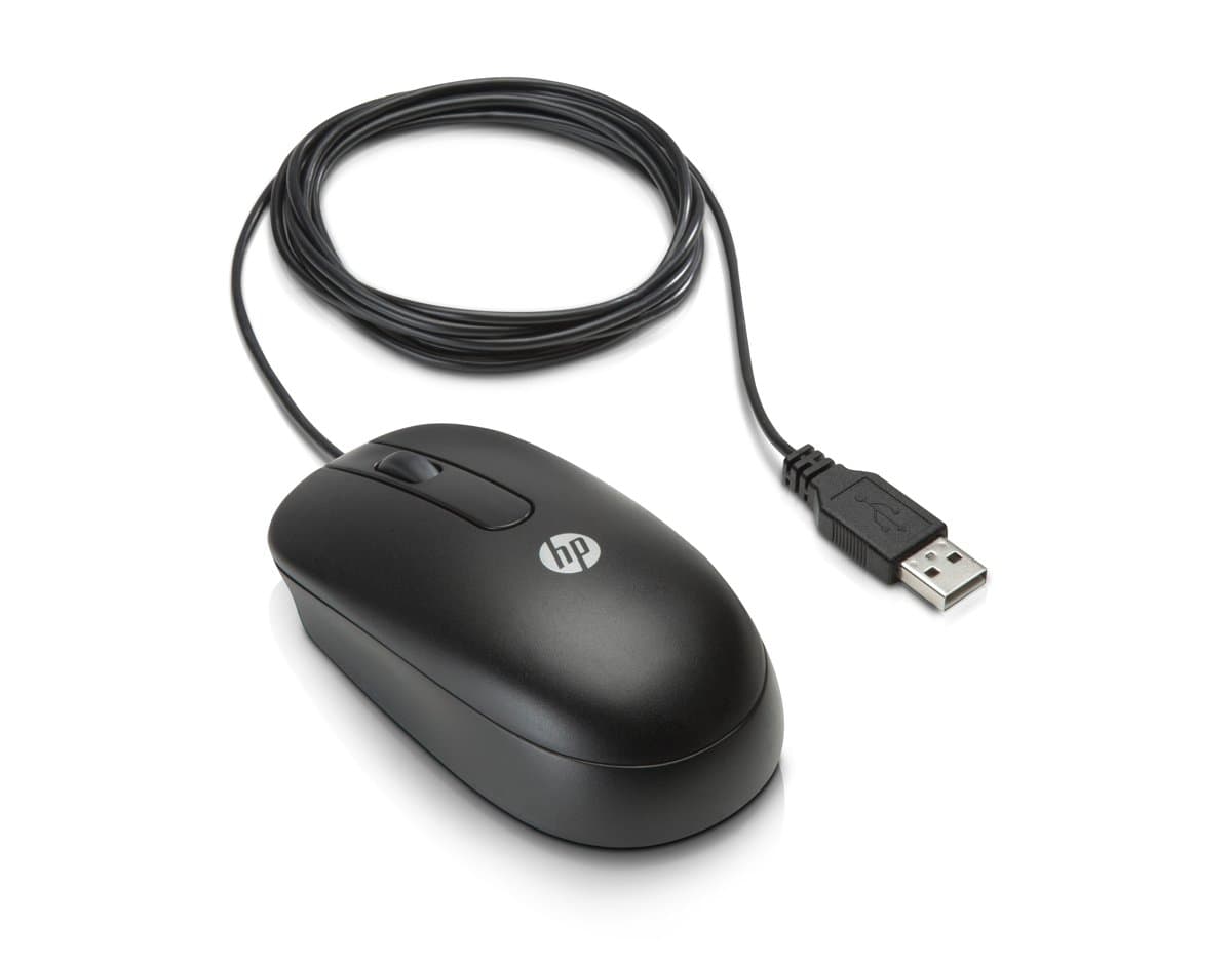 HP 3-Button USB Laser Mouse, 1000 DPI, Wheel Scroll, USB Type-A, Black