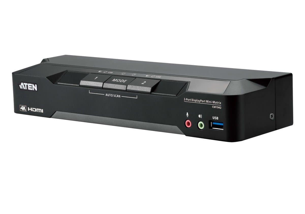 ATEN CM1942 4K Dual Display DisplayPort KVM, 2-Port, USB 3.1 Gen 1