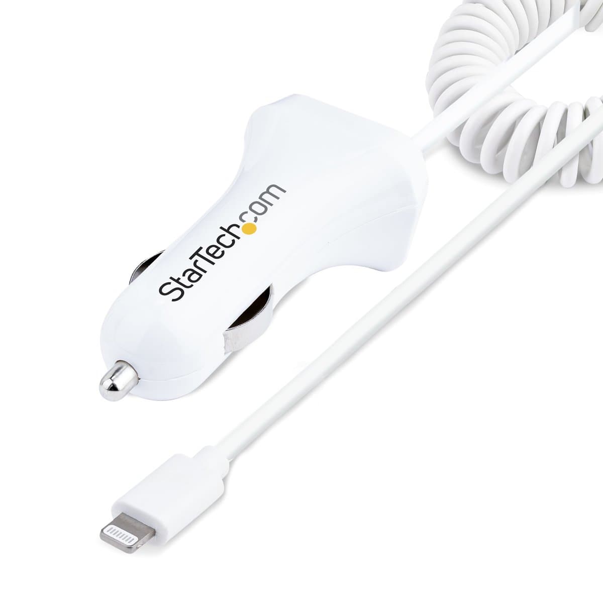 StarTech Lightning Car Charger with Coiled Cable, 12W, 5V Output, 1m