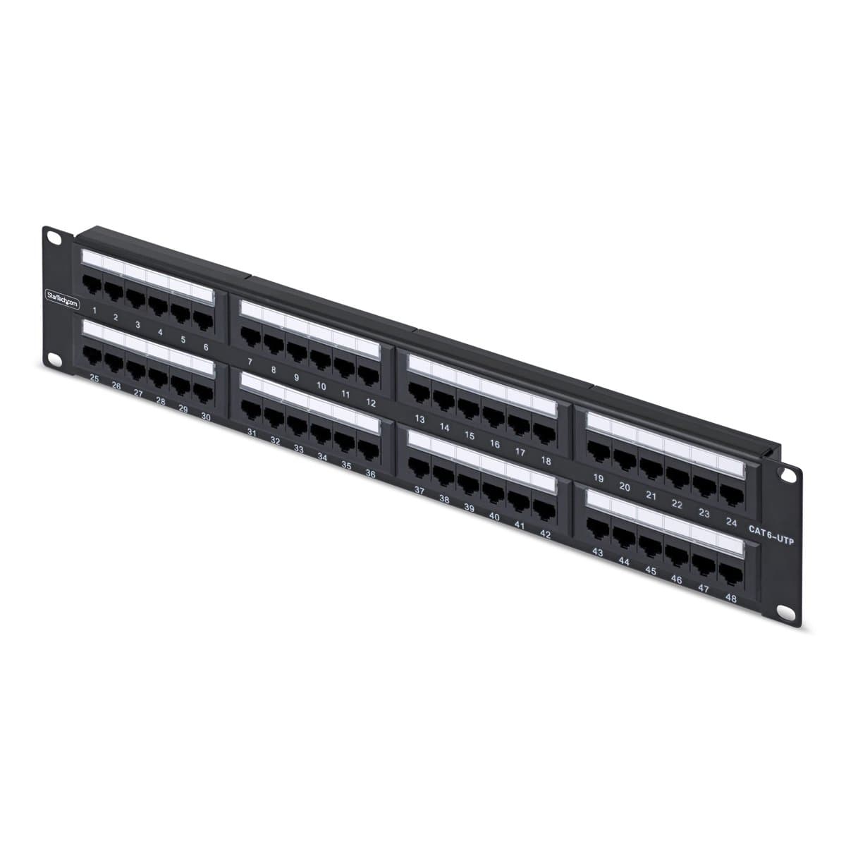 StarTech 48-Port 2U Cat6 Patch Panel, RJ45, UTP, 110 Punch-Down