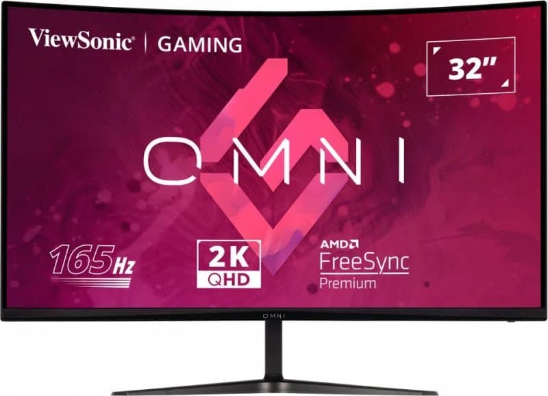 ViewSonic VX3218C-2K, 32" QHD Curved Display, 2560 × 1440, 165Hz, 1ms