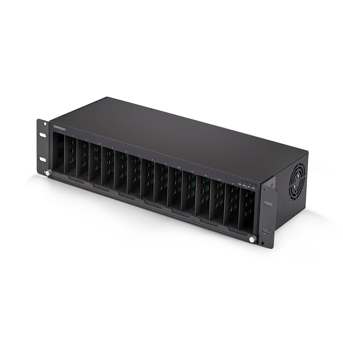 StarTech 15-Slot Media Converter Chassis, 19in Rackmount, 48V DC, TAA
