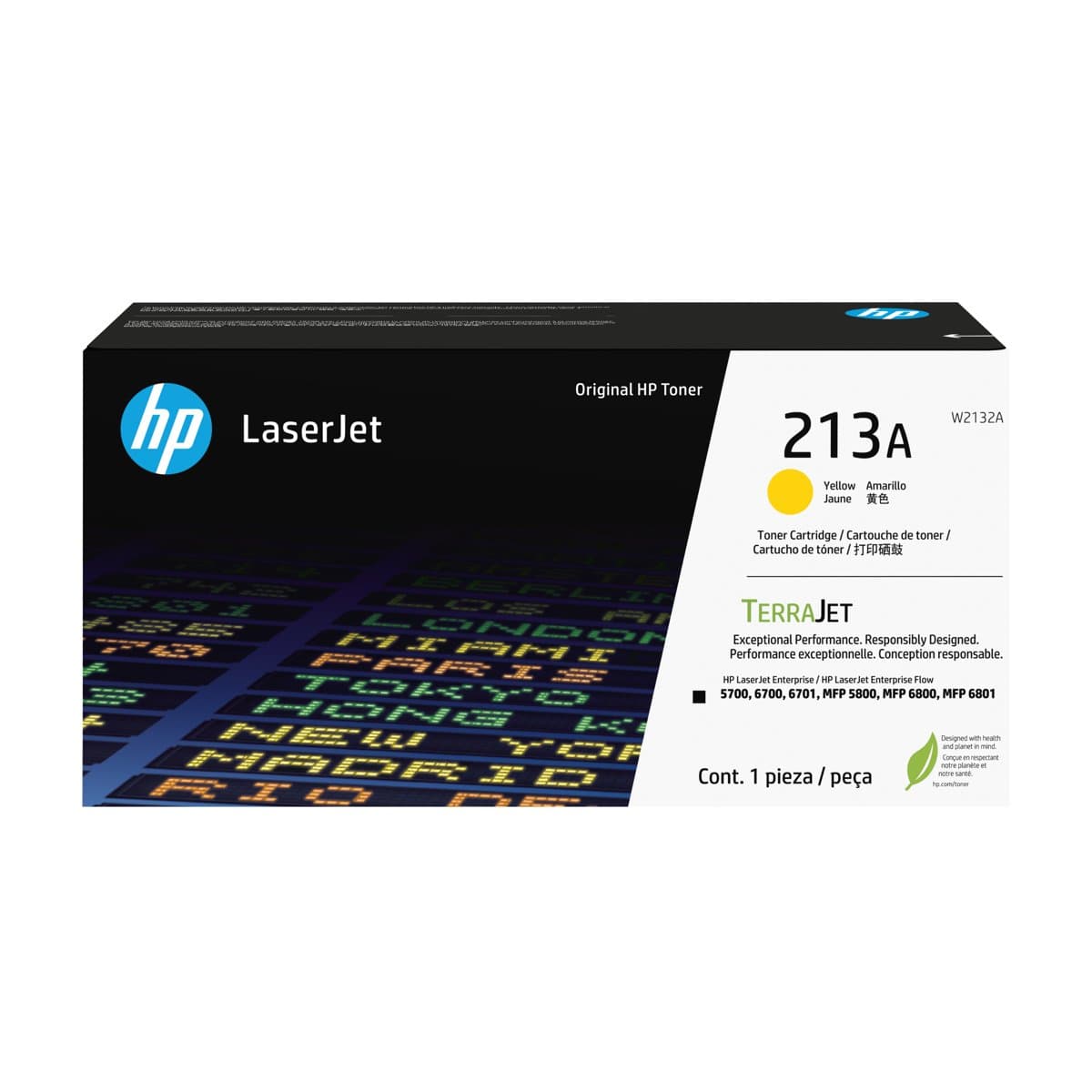 HP 213A Yellow Original LaserJet Toner Cartridge, 3000-Page Yield, 1-Pack