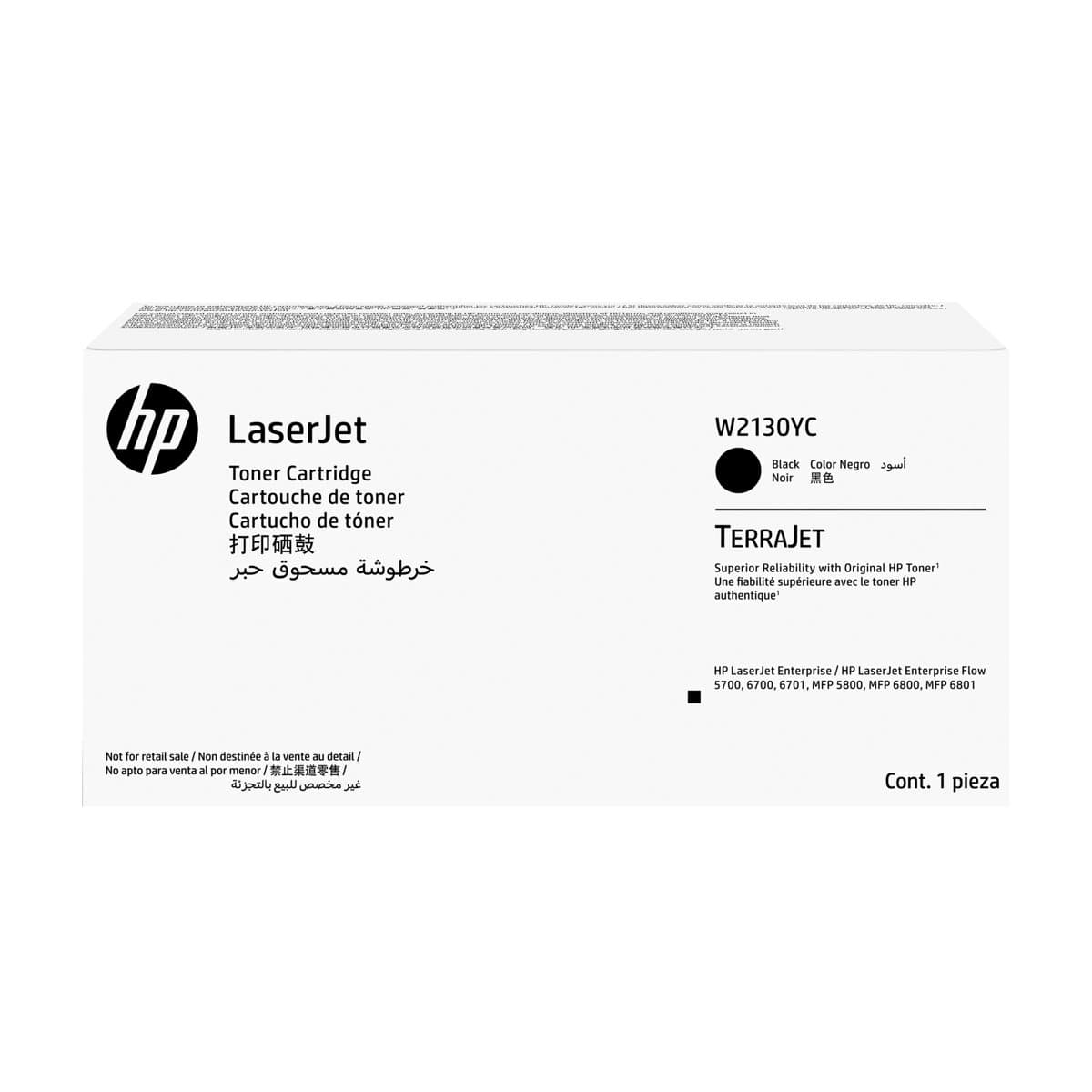HP LaserJet W2130YC, Black Contract Toner, 18000-Page Yield
