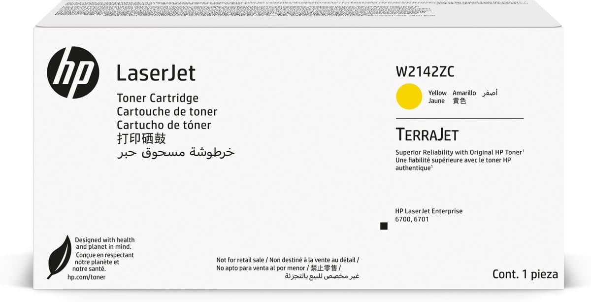 HP W2142ZC Contract LaserJet Toner, Yellow, 26000 Pages, TerraJet