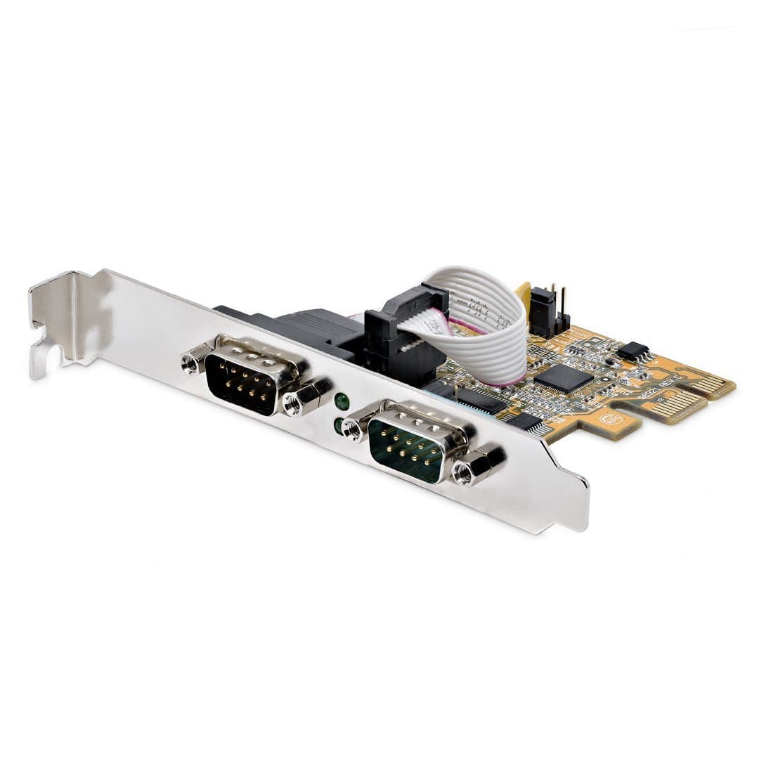 StarTech 2-Port PCIe Serial Card, RS-232, 921.6 Kbps, Low/Full Profile