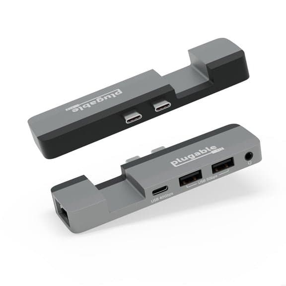 Plugable USB-C 5-in-1 Hub, Multiport Adapter, 40 Gbps, 100W PD, Ethernet