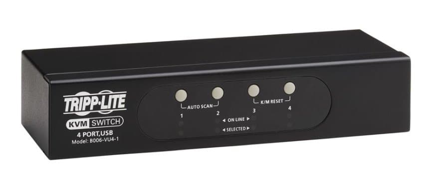 Eaton VGA KVM Switch 4-Port, Keyboard/Mouse Support, USB/PS/2