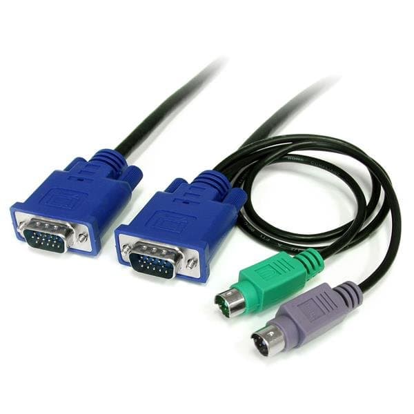 StarTech 6ft 3-in-1 Ultra Thin PS/2 KVM Cable, VGA, 2× PS/2, 1.8m