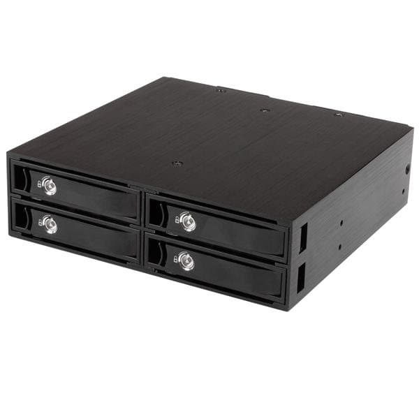 StarTech 4-Bay Mobile Rack, 2.5" SATA/SAS, 5.25" Form Factor, Hot-Swap