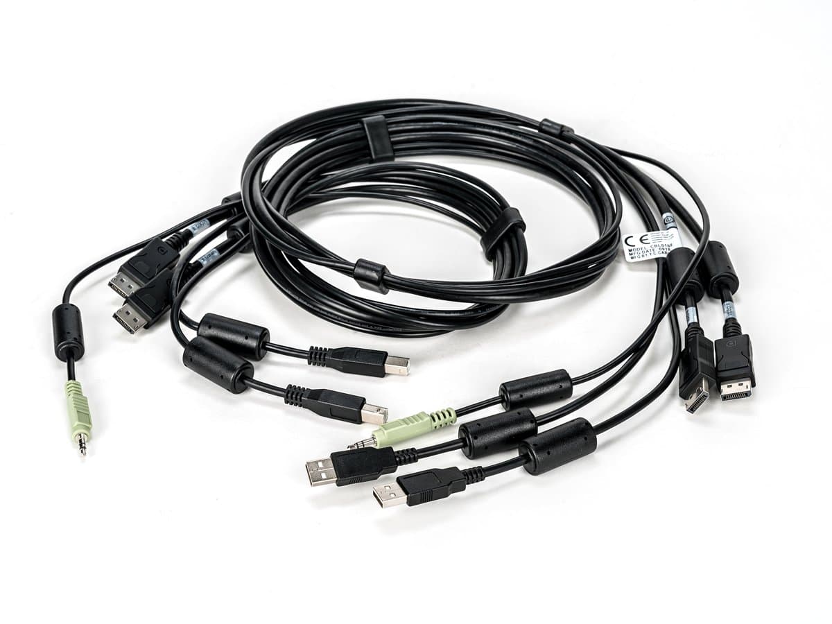 Vertiv Avocent CBL0108 KVM Cable, 6 ft, 2× DisplayPort, 2× USB, 3.5 mm Audio
