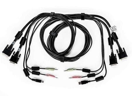 Vertiv Avocent CBL0120 KVM Cable, 6ft, USB Keyboard/Mouse, DVI-I, Audio