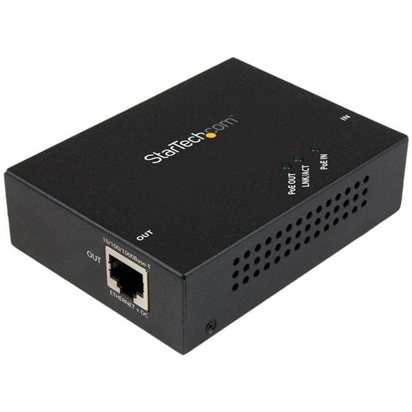 StarTech Gigabit PoE+ Extender, Network Repeater, 100 m Range, 2000 Mbps