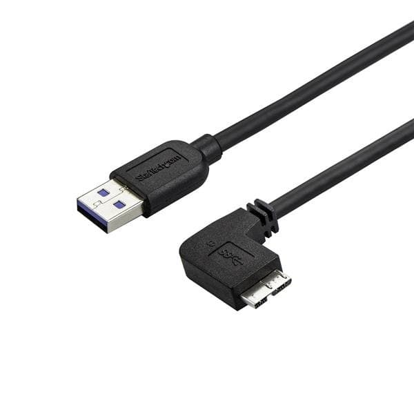 StarTech USB 3.0 Micro-B Cable, 2m, Slim, Right-Angle, 5 Gbps