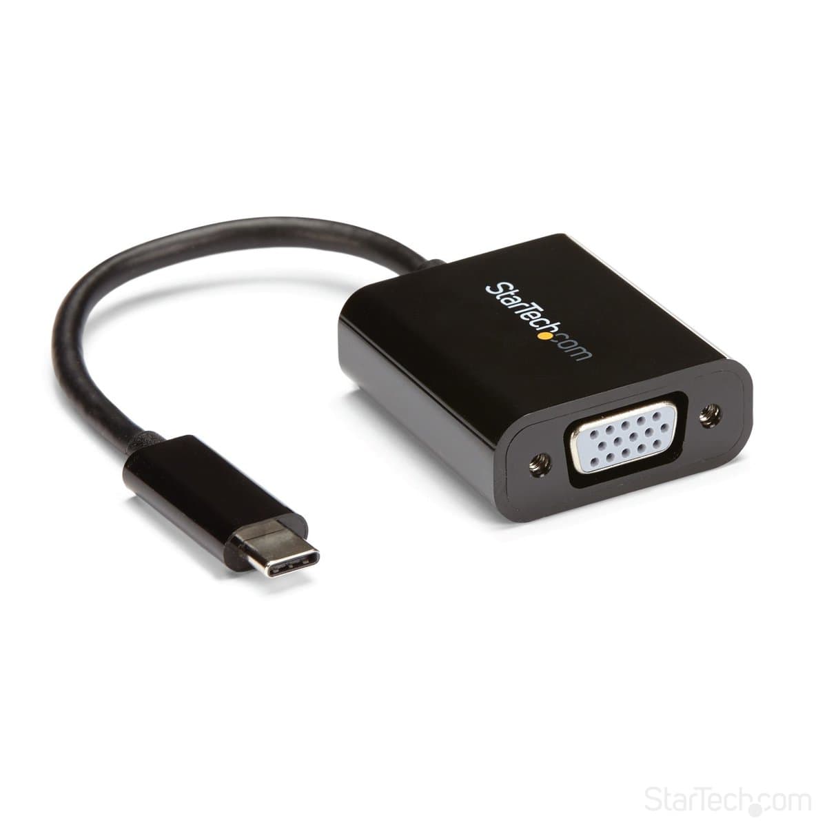 StarTech USB-C to VGA Adapter, 1920×1200, DP Alt Mode, Thunderbolt 3 Compatible, Black