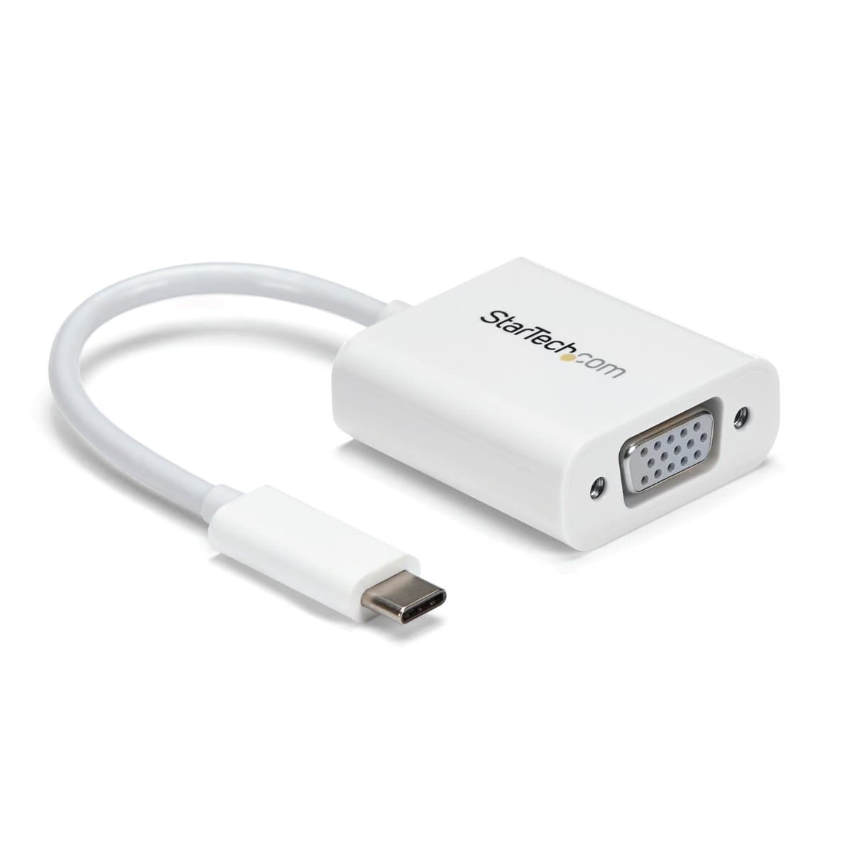 StarTech USB-C to VGA Adapter, USB 3.2 Gen 1, 1920 × 1200, White